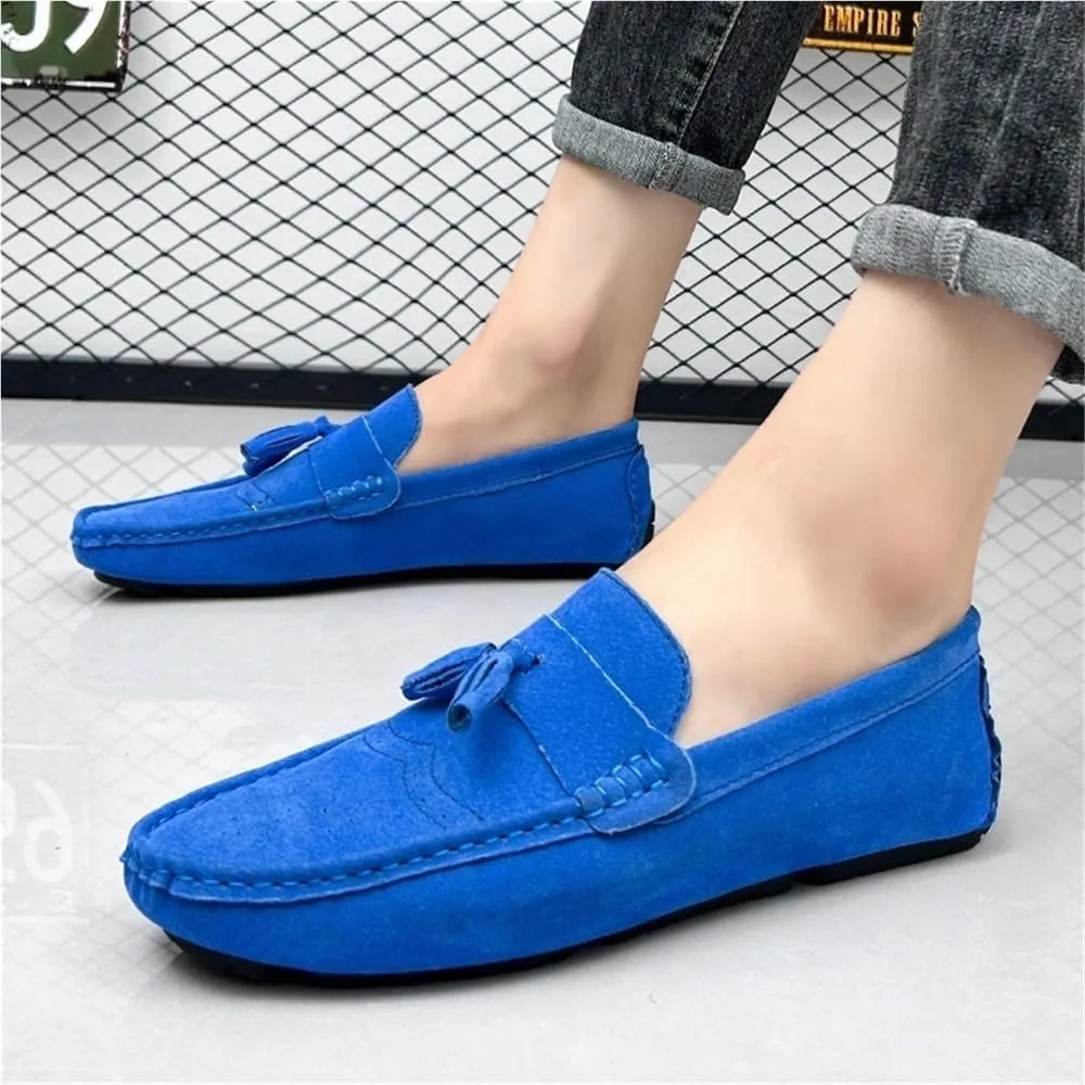 Mens Driving Loafers Pu Leather Moccasins Shoe Outdoor Solid Color Round Toe Slip-on