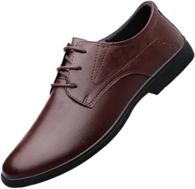 Men's Genuine Leather Oxford Dress Shoes - Classic Patent Leather Formal Business Casual Footwear for Office & Parties