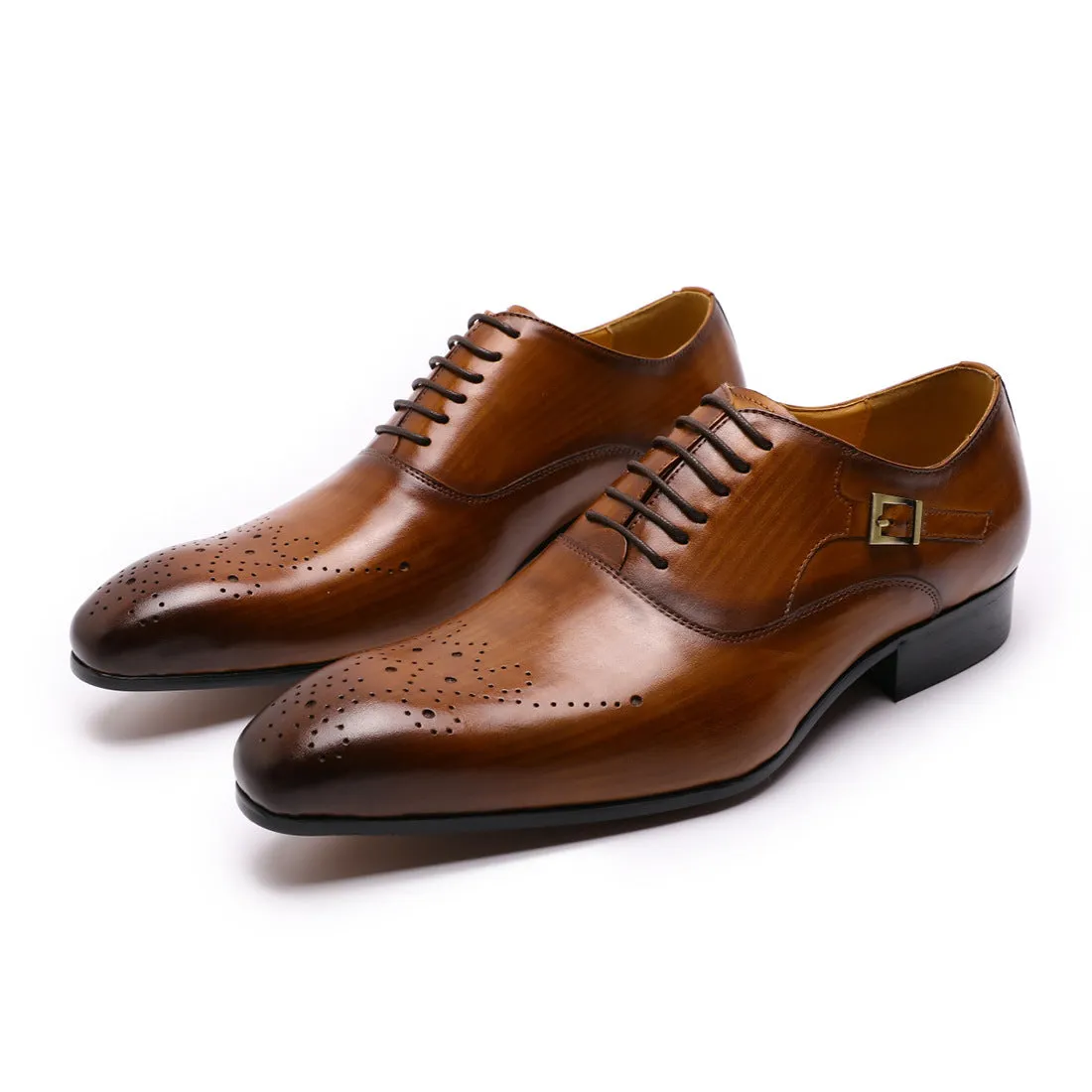 Men's Leather Carved Brogue Oxford Shoes