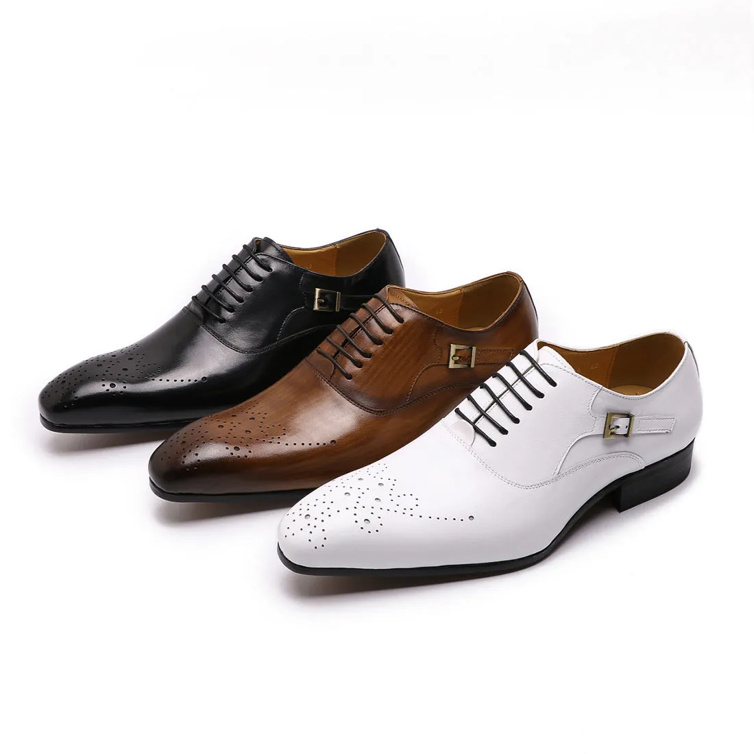Men's Leather Carved Brogue Oxford Shoes