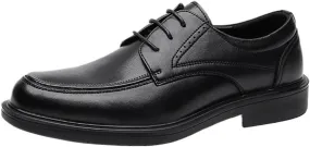 Mens Leather Oxford Dress Shoes Pointed Toe Brogue Classic Lace Up Formal Business Wedding Comfortable Stylish Genuine Leather Low Top Non Slip Office