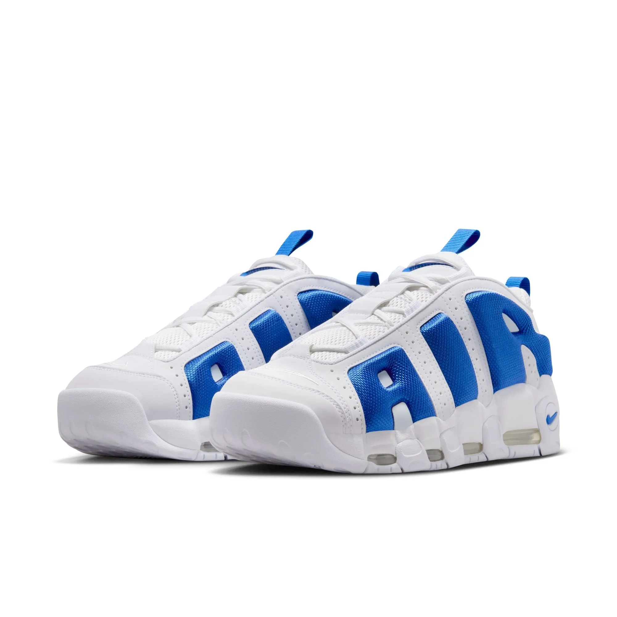 MENS NIKE AIR MORE UPTEMPO LOW (WHITE/HYPER ROYAL/PSYCHIC BLUE)