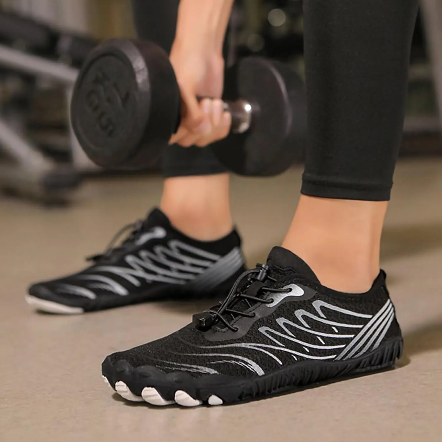 Mens Womens Barefoot Grounding Shoes Wide Running Sports Casual Walking Shoes Gym Training Sneakers for Weight Lifting Hard Pulling and Weight Training