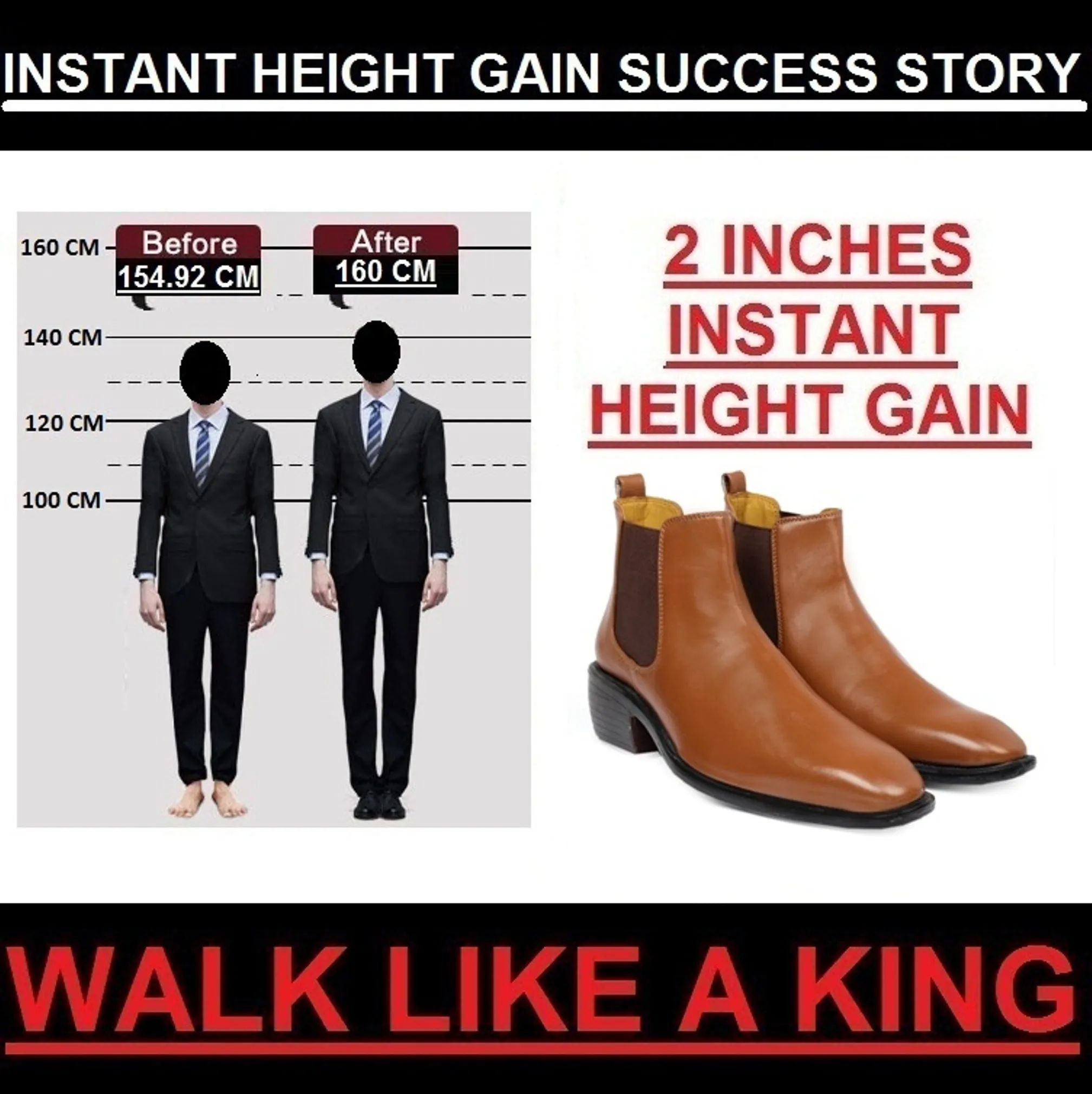 New Stylish Men's 2 Inch Hidden Height Increasing Trendiest Boots