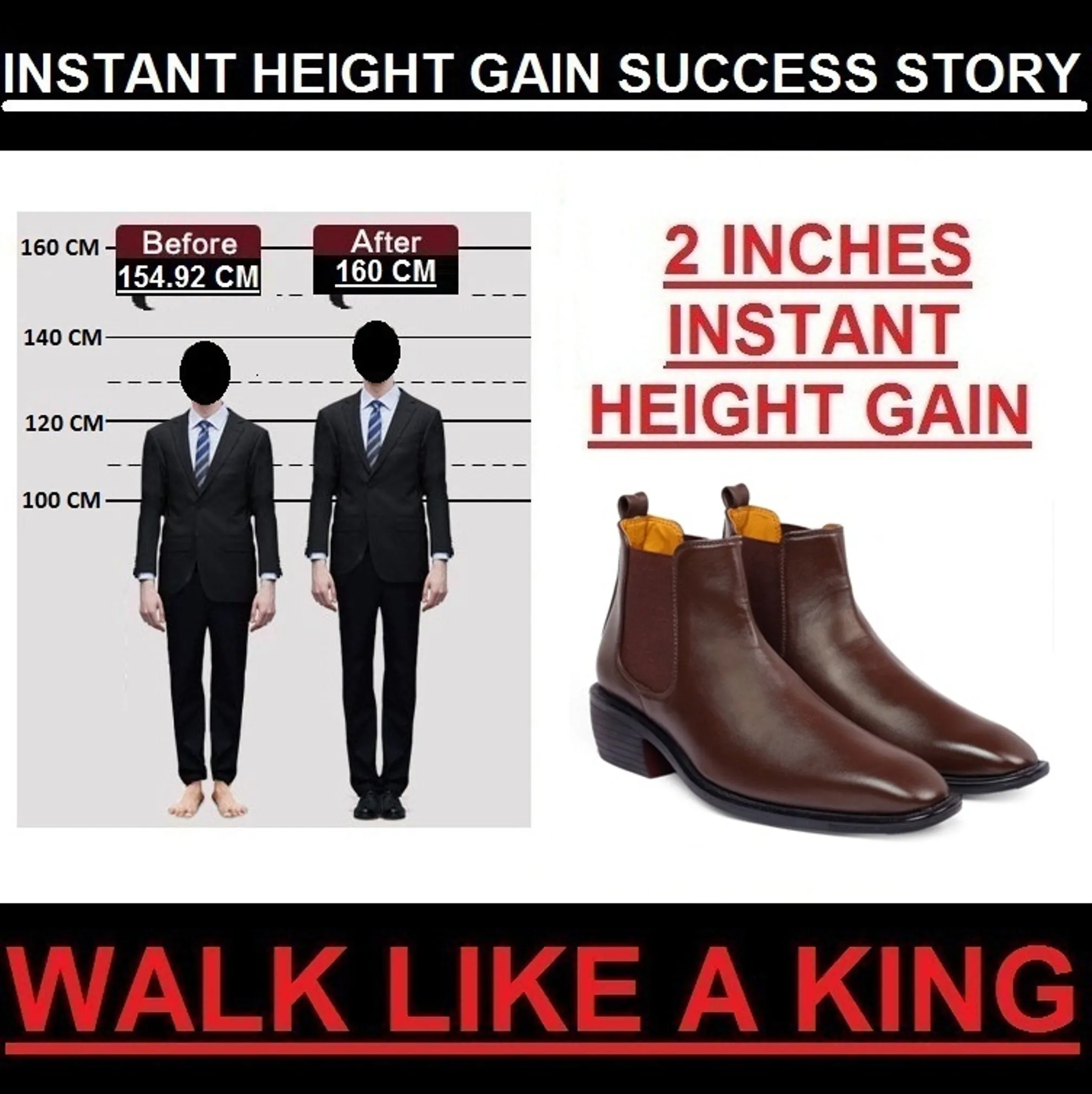 New Stylish Men's 2 Inch Hidden Height Increasing Trendiest Boots