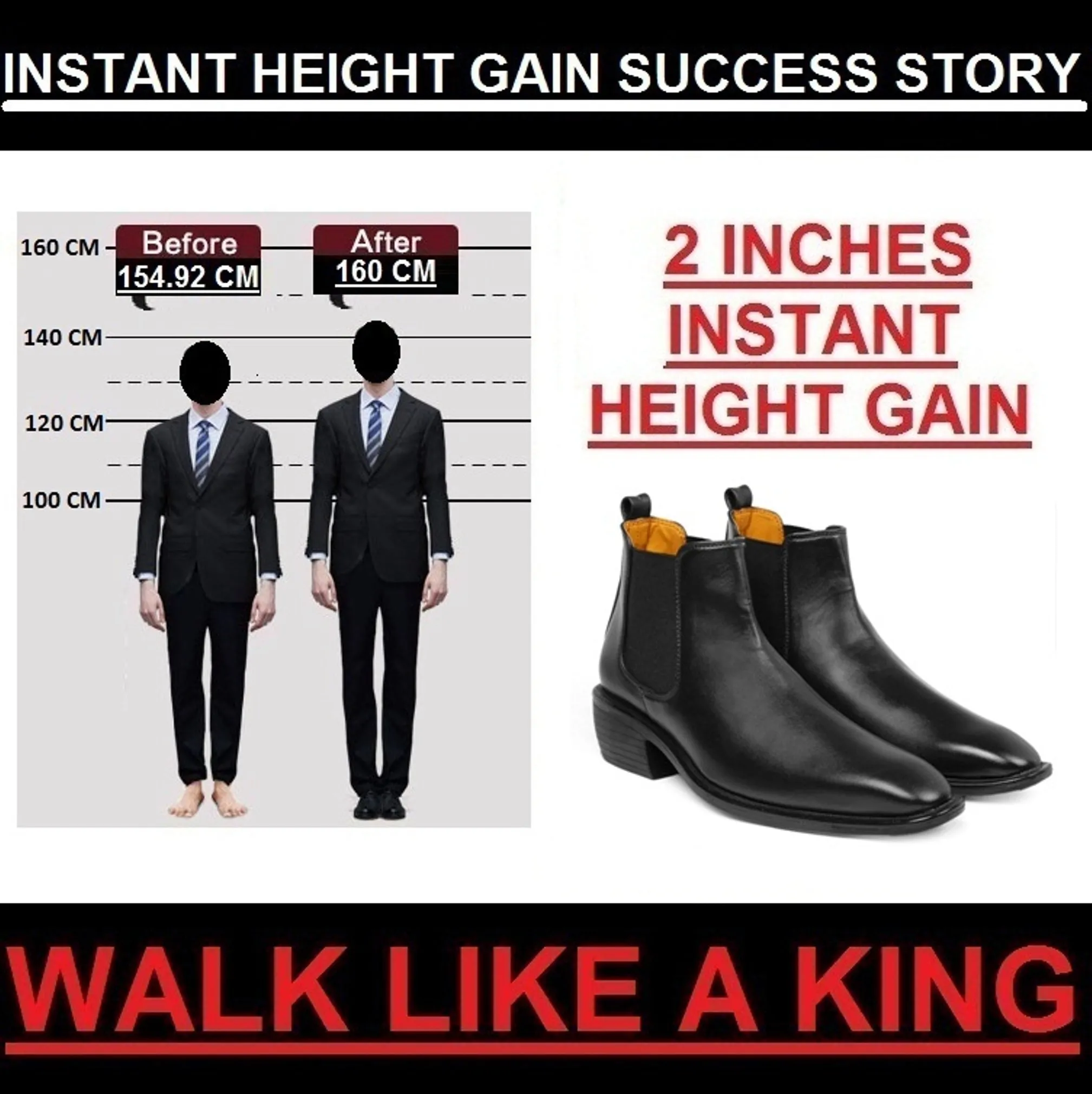 New Stylish Men's 2 Inch Hidden Height Increasing Trendiest Boots