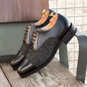 Oxford-Box Calf, Sartorial, Black, Grey-Wholesale