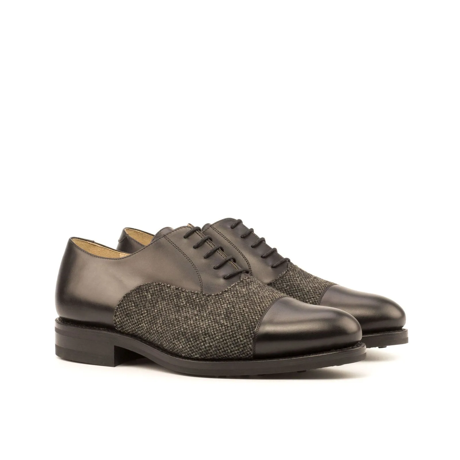 Oxford-Box Calf, Sartorial, Black, Grey-Wholesale