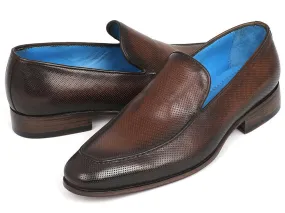 Paul Parkman Perforated Leather Loafers Brown