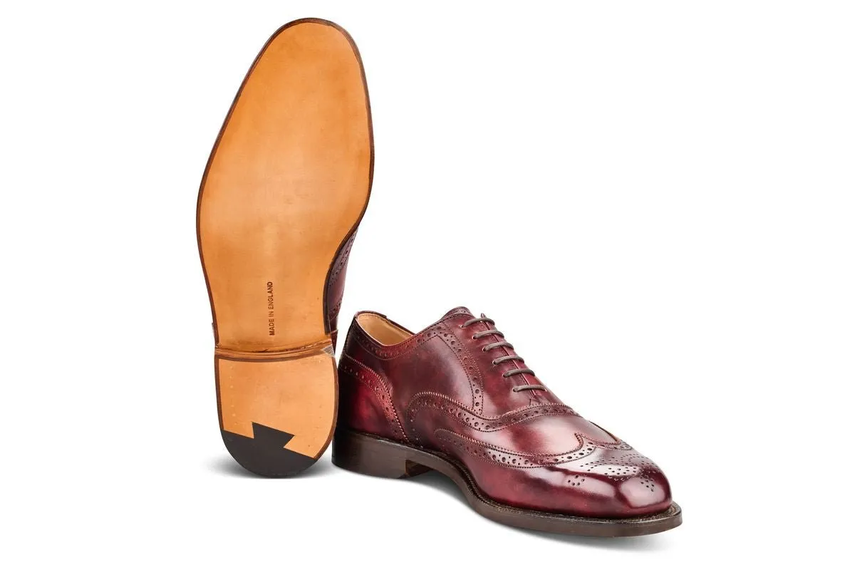 Piccadilly Brogue Oxford City Shoe - Burgundy Museum