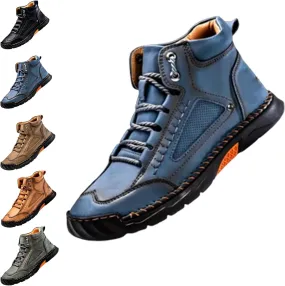 Saw Behind Men's Shoes, Sawbehind Men's Comfortable Handmade Leather Boots, Waterproof, Spacious Toe Box Leather Shoes