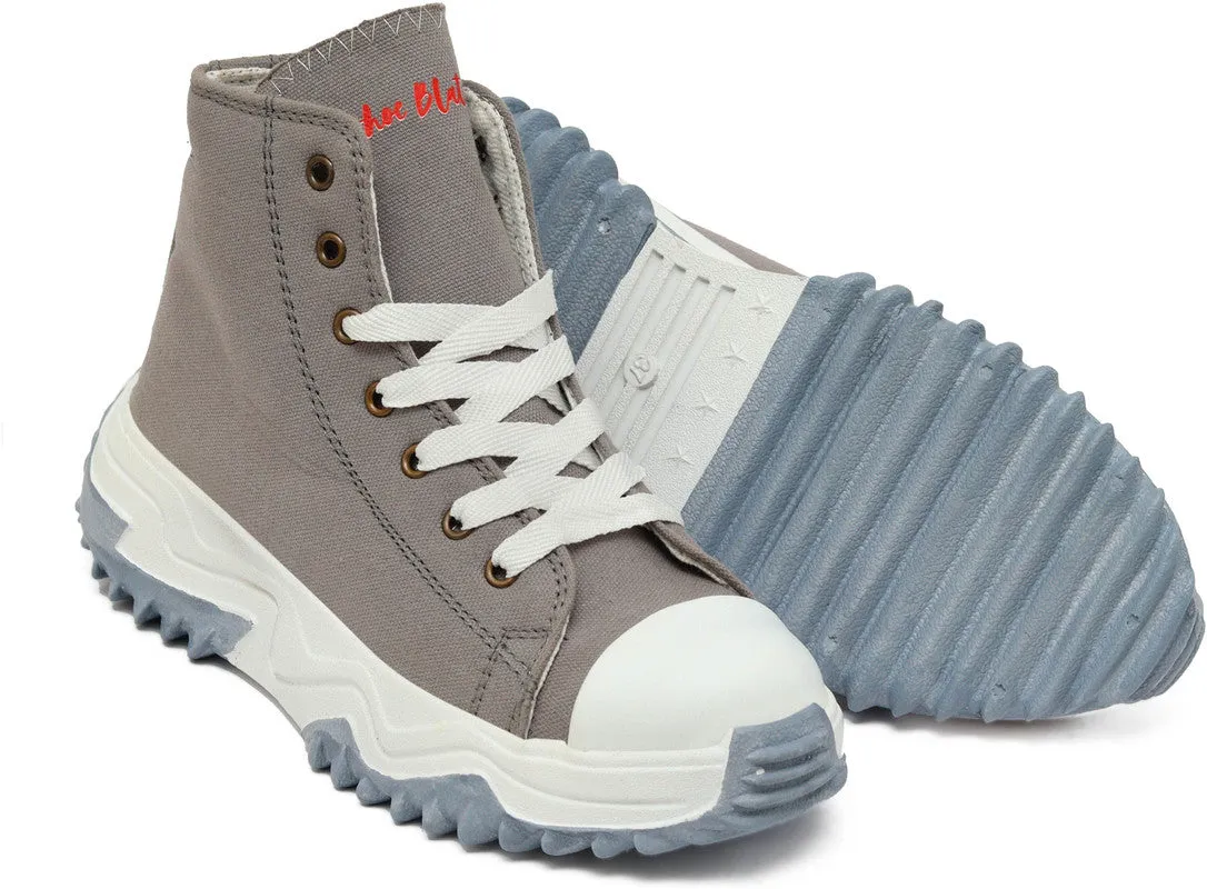 SHOE BLATE Women and Girls Latest Collection Stylish Casual Shoes Sneakers High Tops For Women (Grey , 4)