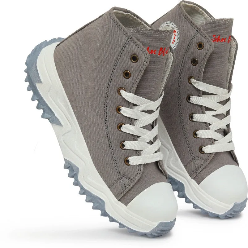 SHOE BLATE Women and Girls Latest Collection Stylish Casual Shoes Sneakers High Tops For Women (Grey , 4)