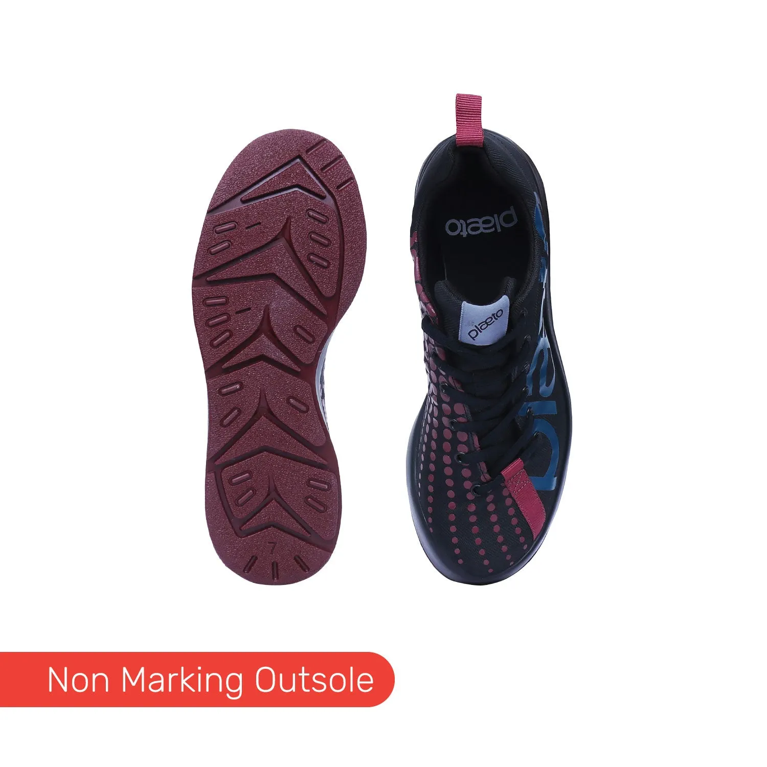Slam Men's Sports Shoes - Black / Burgundy