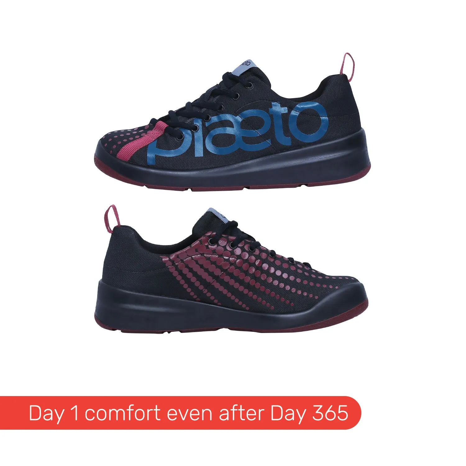 Slam Men's Sports Shoes - Black / Burgundy