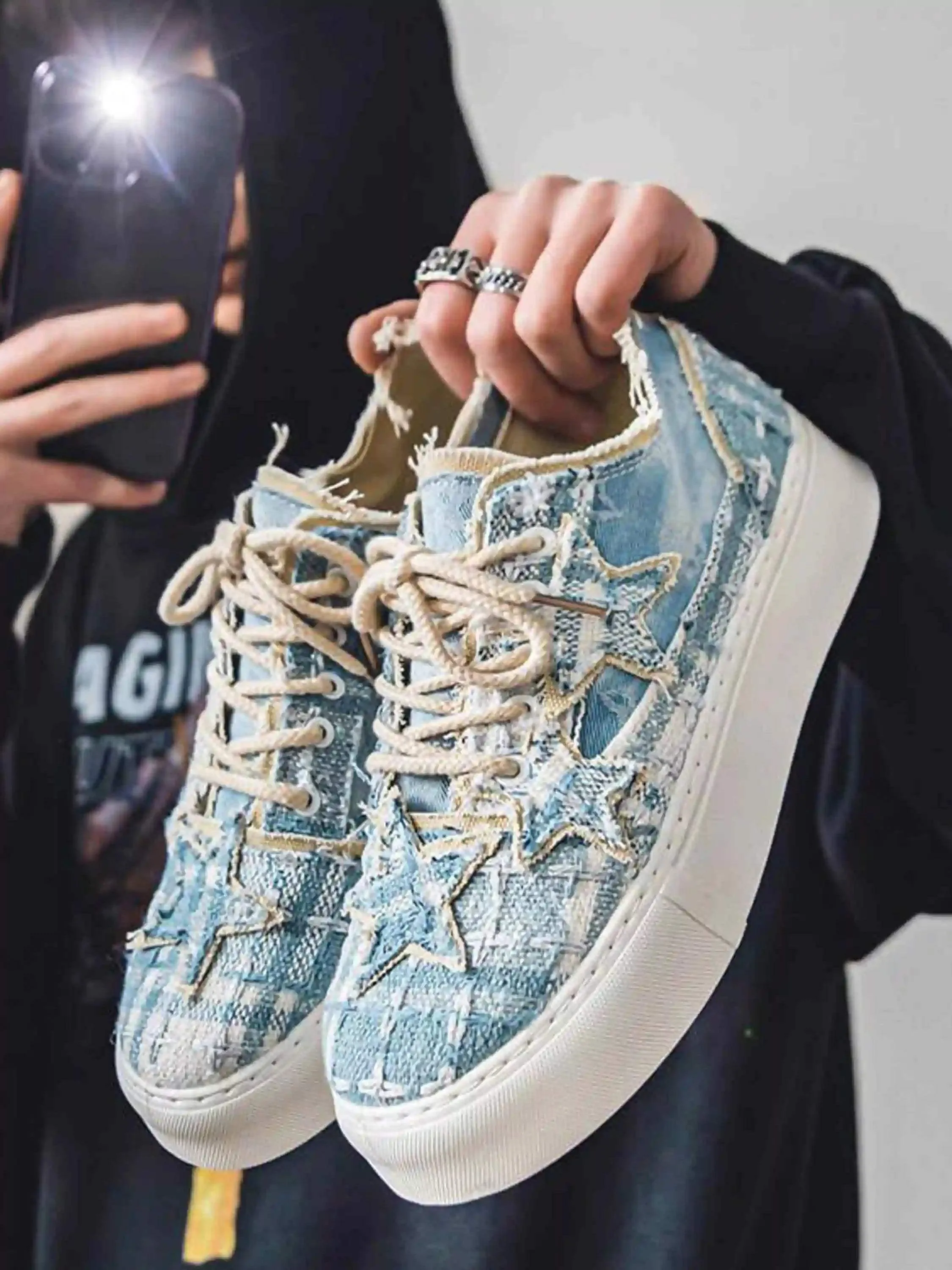 Star Canvas Height-Increasing Shoes