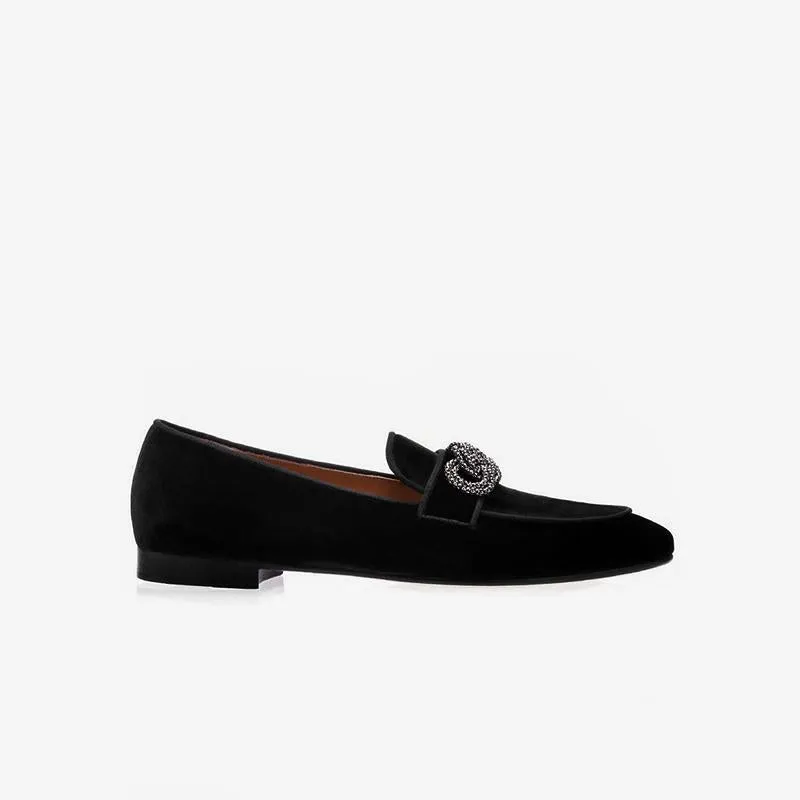 Suede Leather Metal Details Loafer