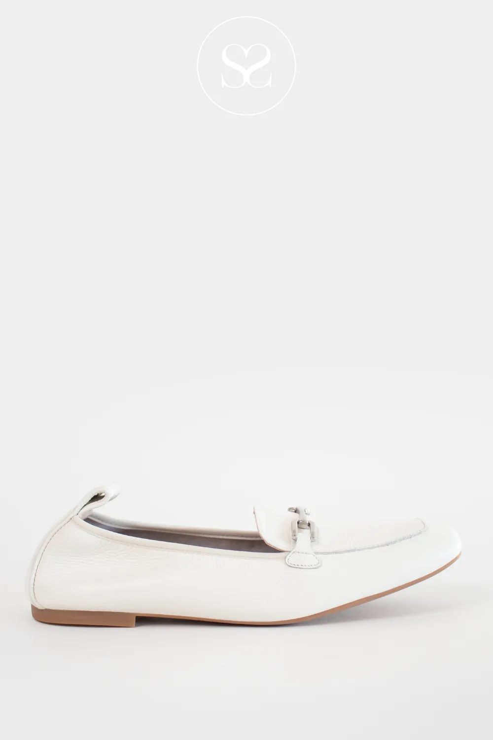 UNISA BAIRON WHITE LEATHER PENNY LOAFERS