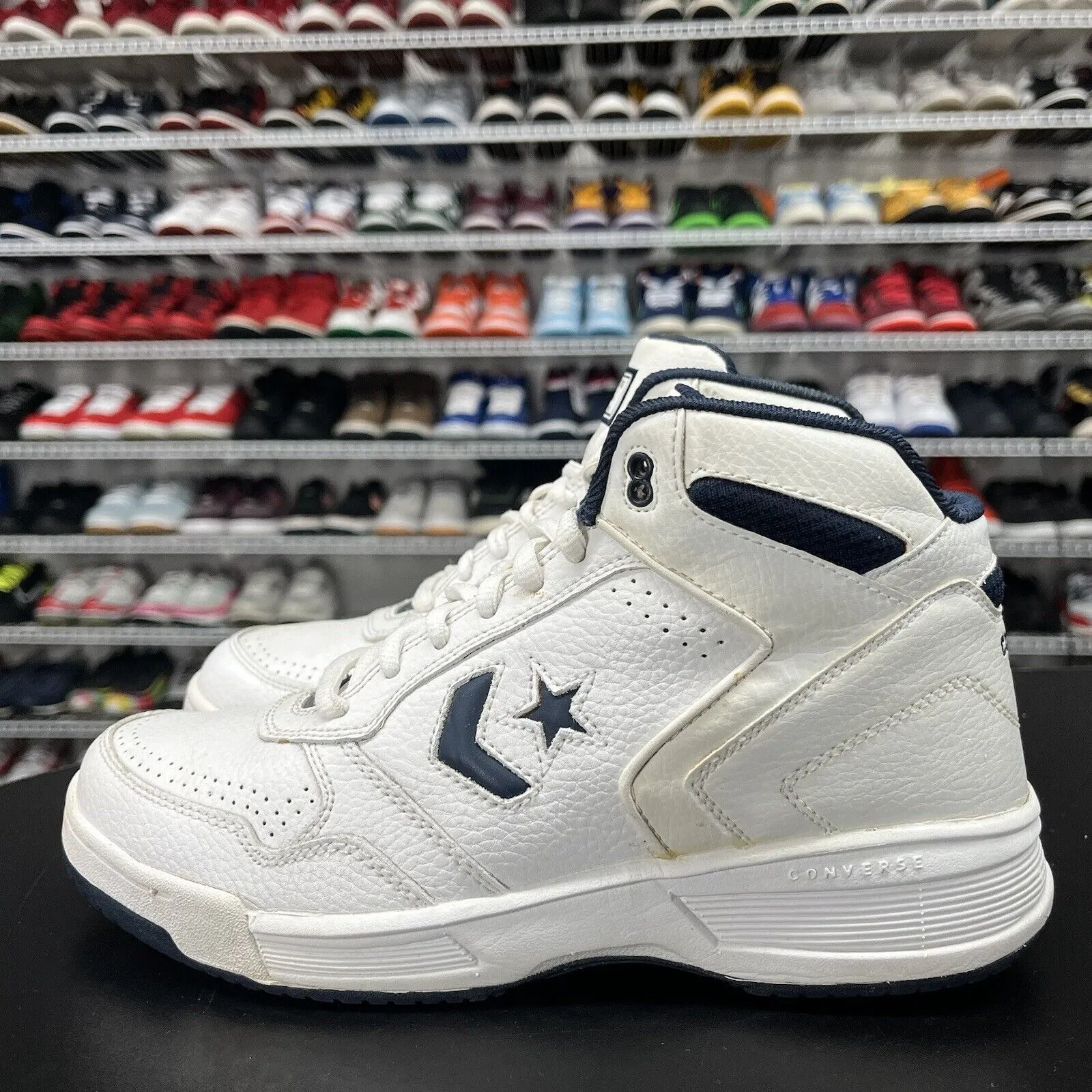 Vintage 90s Converse High Top Sneakers Retro Basketball Shoes Men's Size 8
