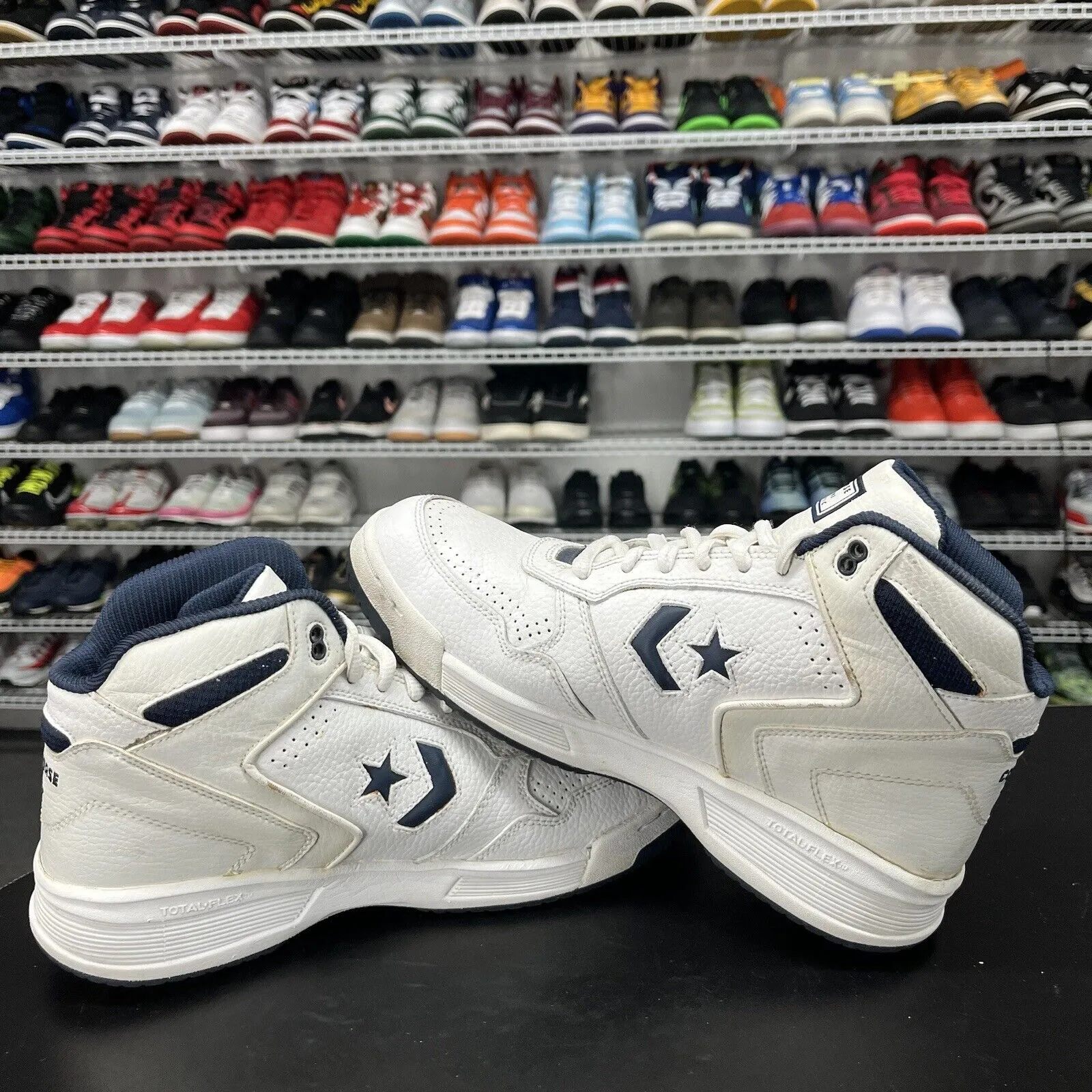 Vintage 90s Converse High Top Sneakers Retro Basketball Shoes Men's Size 8