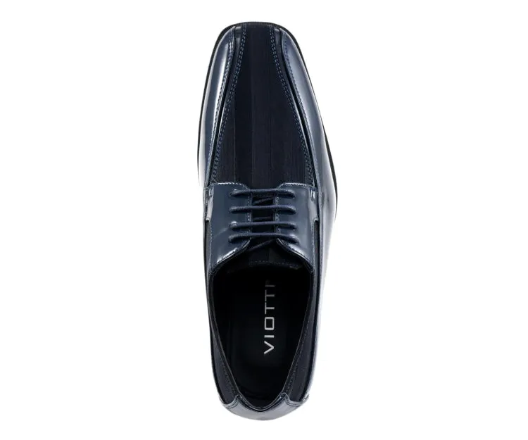 Viotti 179 Navy Men’s Patent Leather Derby Shoes