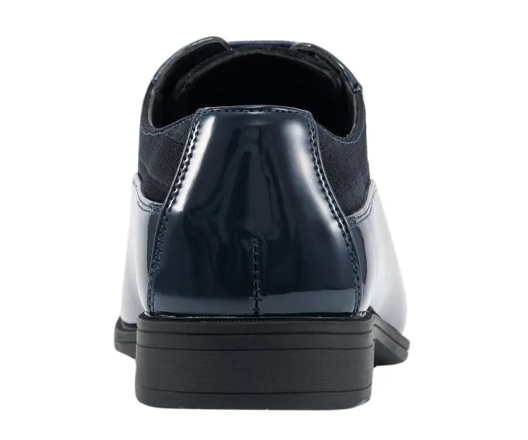 Viotti 179 Navy Men’s Patent Leather Derby Shoes