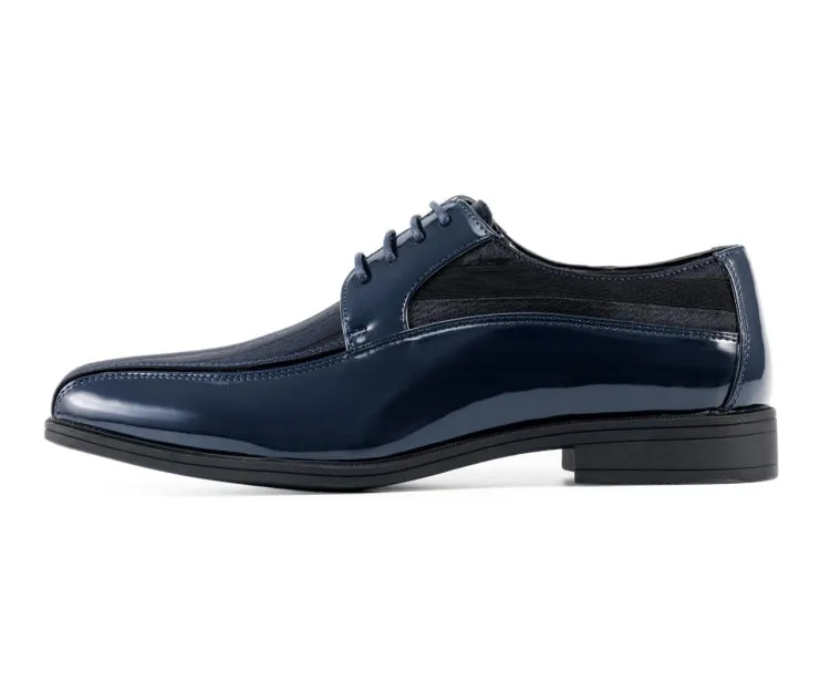 Viotti 179 Navy Men’s Patent Leather Derby Shoes