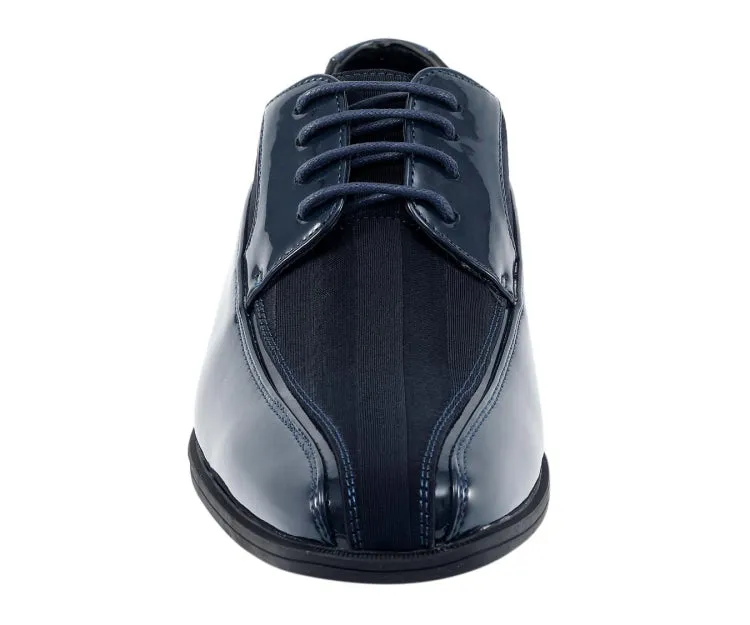 Viotti 179 Navy Men’s Patent Leather Derby Shoes