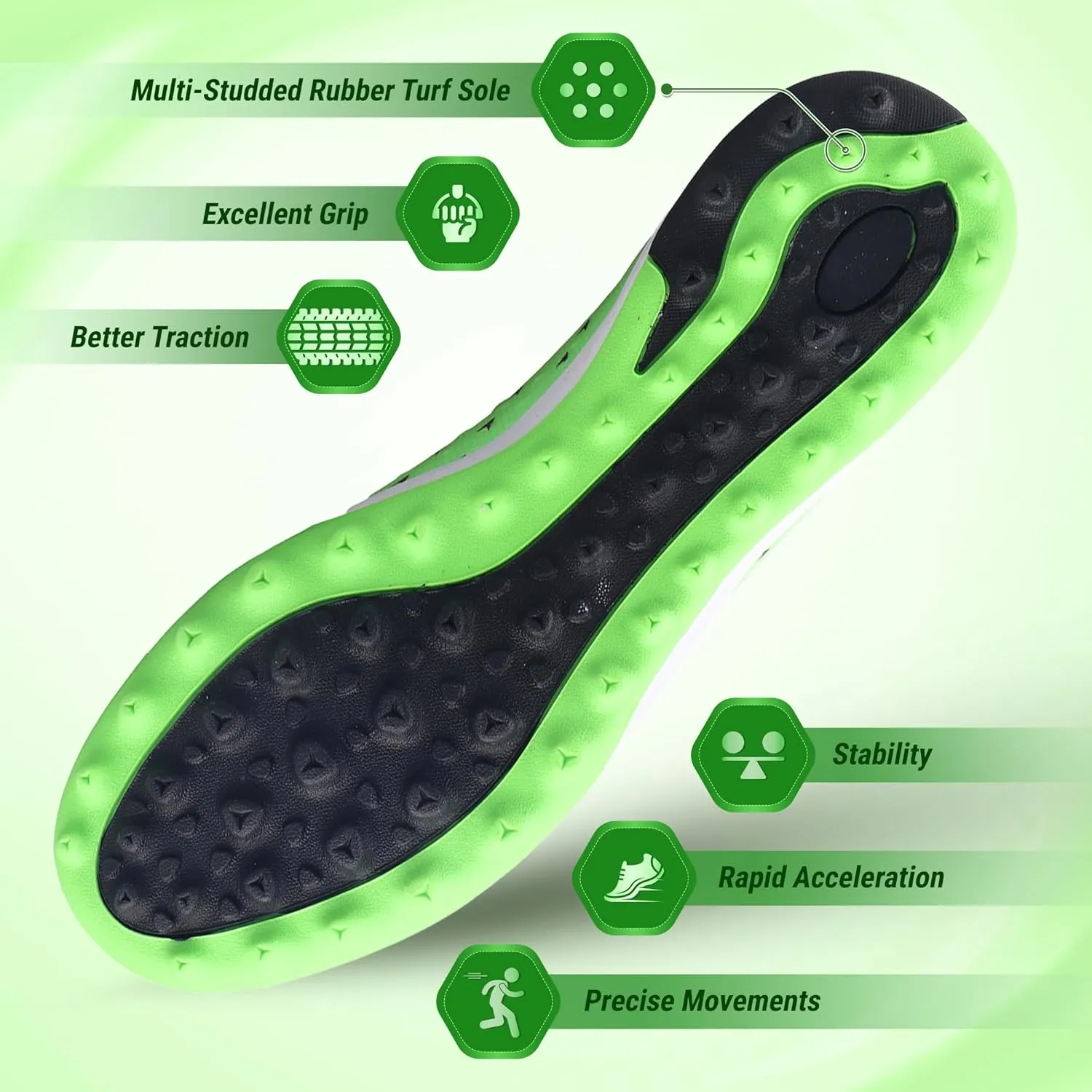 Vizari Tioga Turf Soccer Shoes for Boys and Girls| Turf Shoes with Durable Polyurethane Sole | Youth Football Turf Shoes with Molded Rubber Oursole | Optimal Traction on All Surfaces