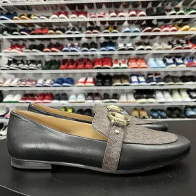 Women's Michael Kors Rory Loafer Black/Brown Flats Men's Size 9.5