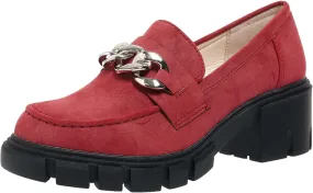 Women's Platform Loafers Slip On with Chain Comfort Chunky Casual Business Work Shoes Loafers Slip on Round Toe