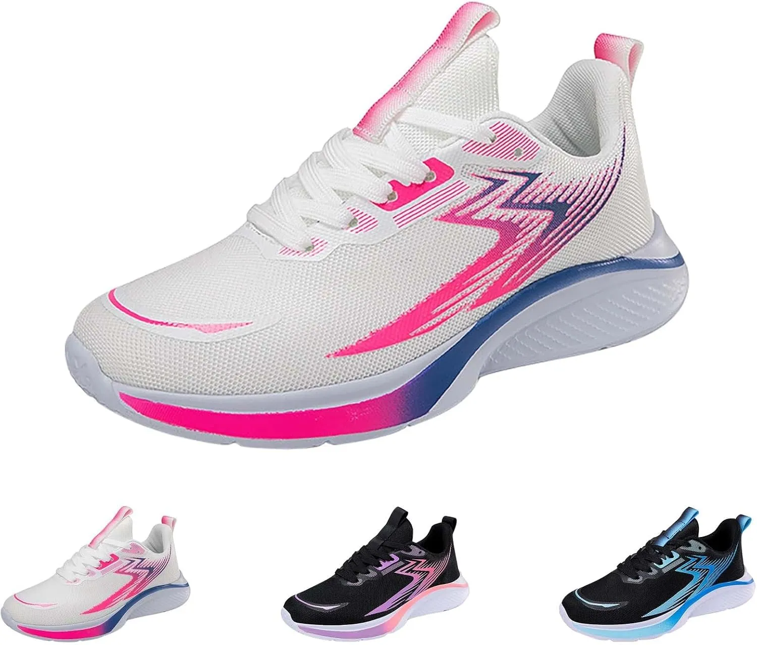Womens Slip On Sneakers Gym Arch Support Breathable Lightweight Comfort Tennis Walking Trainer Lace Up Low Top Shoes