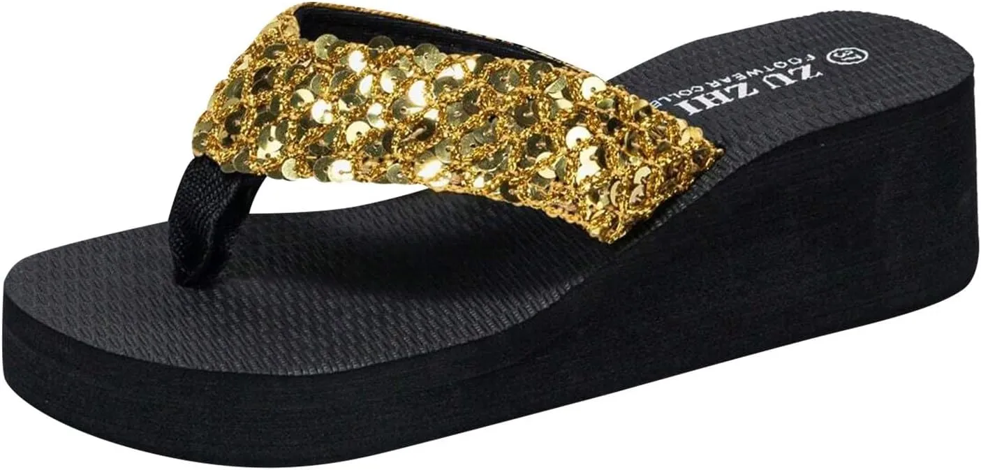 Women's Summer Fashion Flip-Flops Comfortable Beach Sandals Slip On Thong Sandals Breathable Slip On Slippers